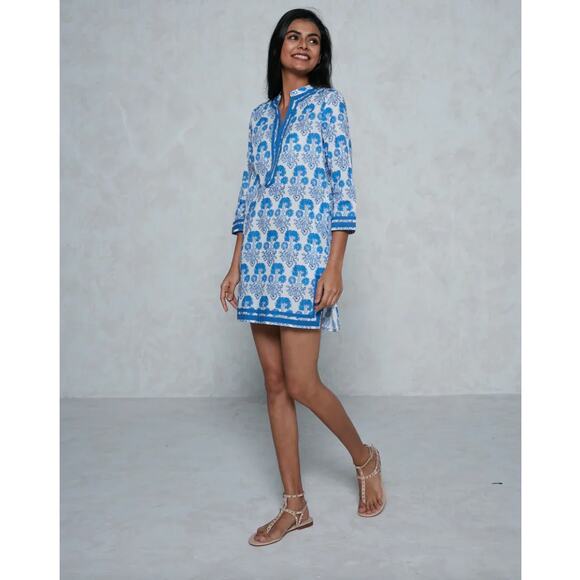 ANTHROPOLOGIE RO’S GARDEN TOKYO SHORT KURTA IN OMEGA - Picture 2 of 6